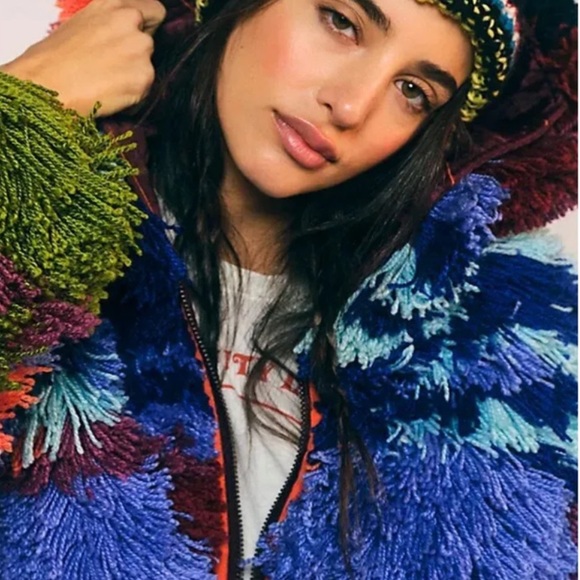 NWT Free People Paint by Numbers Shag Carpet Jacket-M-CONVERSATION STOPPER - Picture 4 of 7